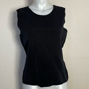 GIORGIO ARMANI BLACK RIBBED TANK TOP